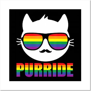 Purride Cat LGBTQ Flag Gay Pride Month Proud LGBT Posters and Art